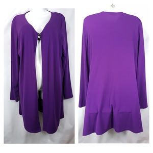 George Plus Size Long Purple Cardigan